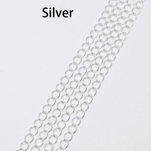 St.kunkka Tail Extender Chain - 5m Necklace Making Supplies - Silver / 3.6mm x 5m