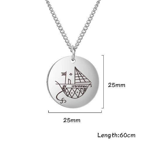 Dawapara Vintage Voodoo Symbol Pendant Necklace - Stylish Accessory - steel color / Style