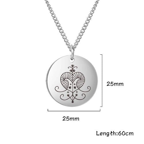 Dawapara Vintage Voodoo Symbol Pendant Necklace - Stylish Accessory - steel color / Style B