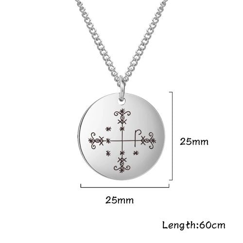 Dawapara Vintage Voodoo Symbol Pendant Necklace - Stylish Accessory - steel color / Style E