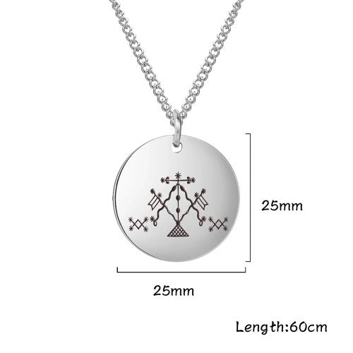 Dawapara Vintage Voodoo Symbol Pendant Necklace - Stylish Accessory - steel color / Style J
