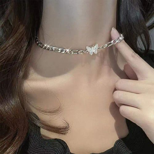 Exquisite Double Layer Butterfly Necklace for Elegant Occasions