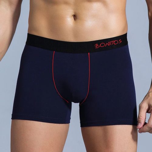 Boxer Shorts - Comfortable Cotton Blend Breathable Underwear - B2-Dark blue red / XXL
