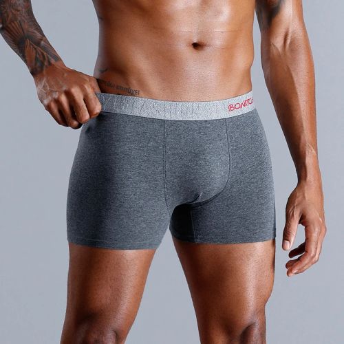 Boxer Shorts - Comfortable Cotton Blend Breathable Underwear - B6 Dark Gray / XXL