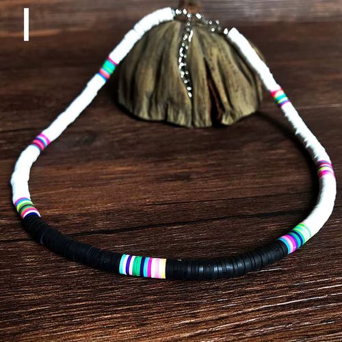 Boho Style Necklace Colorful Clay Beaded Choker Party Rainbow Polymer Clay Necklace Jewelry Gifts for Women Girls