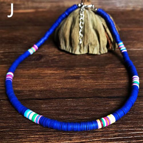 Boho Style Necklace Colorful Clay Beaded Choker Party Rainbow Polymer Clay Necklace Jewelry Gifts for Women Girls