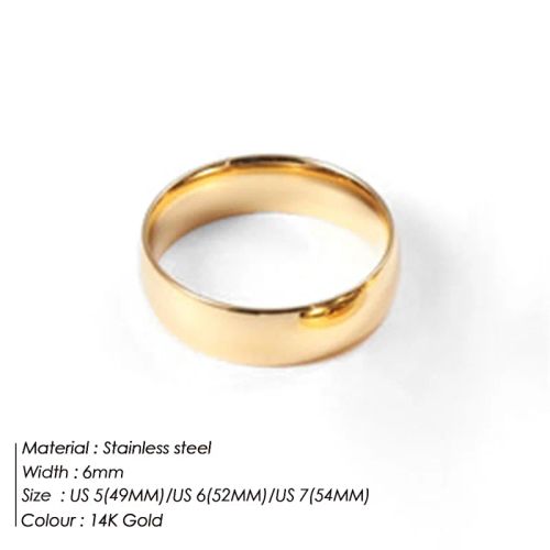 e-Manco Stainless Steel Stacking Rings - Elegant Fashion Jewellery - YJ35614-6MM Glod / 5