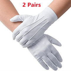 White Cotton Gloves - Durable Formal Gloves for Ceremonies & Costumes