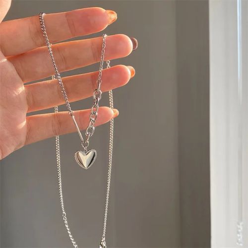 Laoloutian Heart Pendant Necklace - Trendy Mood Tracker Accessory
