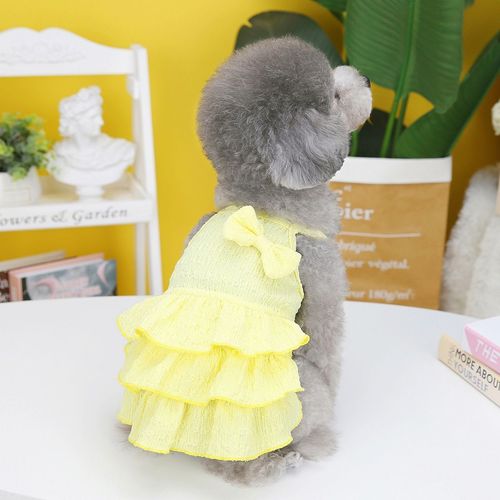 ZHUANGYUN Stylish Summer Dog Skirt - Pet Clothes for Active Dogs - Yellow / XL