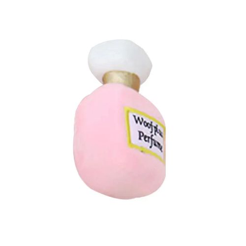 Plush Dog Toy - Fun Wine Bottle Design for Playtime - Pink White Lid Perfu