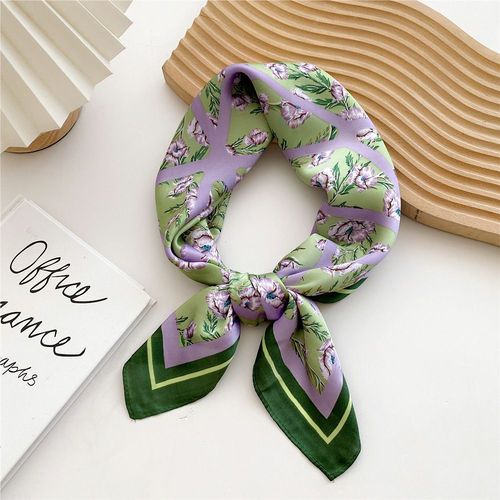 JTVOVO Luxury Silk Skinny Scarf - Multifunctional Small Hair Scarf - 2 / 70x70cm