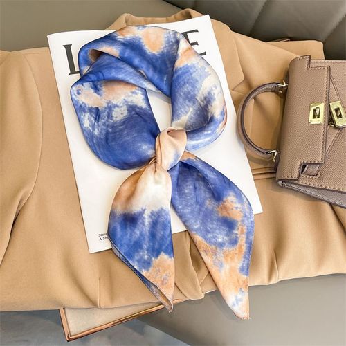 JTVOVO Luxury Silk Skinny Scarf - Multifunctional Small Hair Scarf - JNC001-02 / 70x70cm