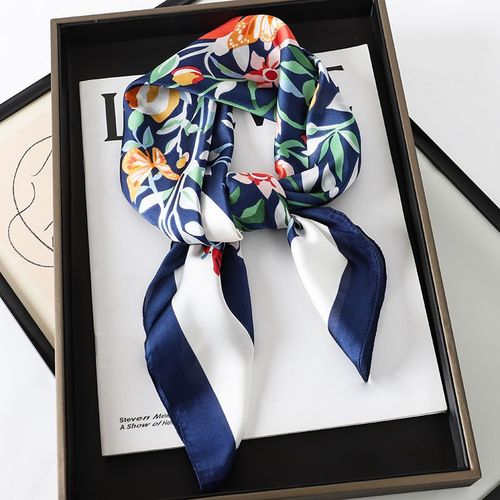 JTVOVO Luxury Silk Skinny Scarf - Multifunctional Small Hair Scarf - JNC054-04 / 70x70cm