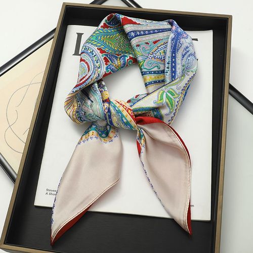 JTVOVO Luxury Silk Skinny Scarf - Multifunctional Small Hair Scarf