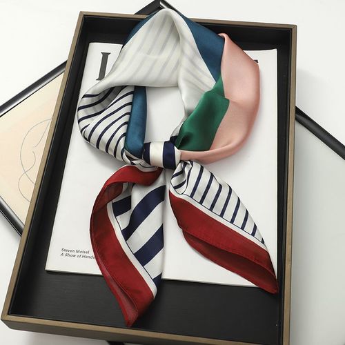 JTVOVO Luxury Silk Skinny Scarf - Multifunctional Small Hair Scarf - JNC071-01 / 70x70cm
