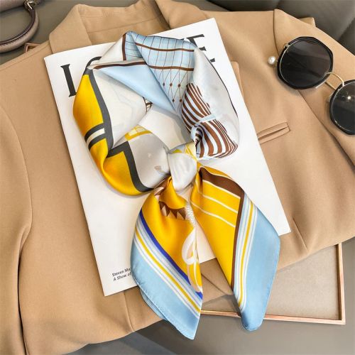JTVOVO Luxury 70x70CM Printed Scarf - Versatile Fashion Accessory - JNC163-03 / 70x70cm