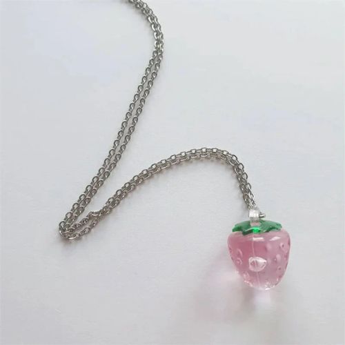 Charming Strawberry Pendant Necklace - Trendy Fairycore Accessory