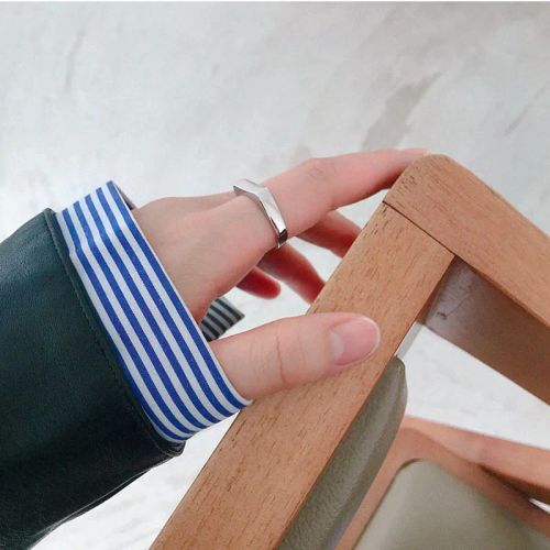 XIYANIKE Geometric Rectangle Rings - Stylish Handmade Fashion Accessories - Silver