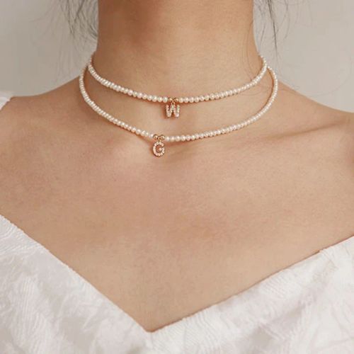 Mcllroy Stylish Adjustable Choker Necklace with Simulated Pearls