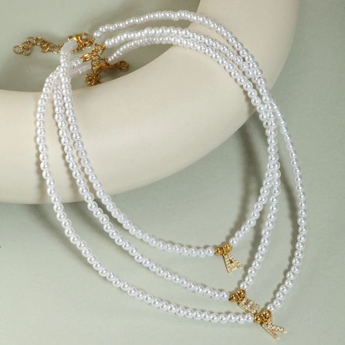 Mcllroy Stylish Adjustable Choker Necklace with Simulated Pearls