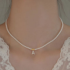 Mcllroy Stylish Adjustable Choker Necklace with Simulated Pearls