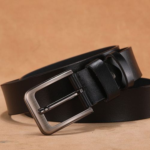 HALOCOWCOW Genuine Leather Plus Size Men’s Belts for Comfortable Fit - 170cm / black