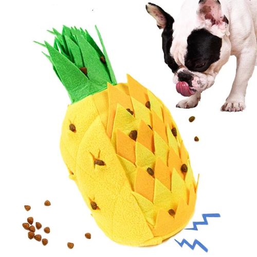 Interactive Pineapple Dog Toy - Eco-Friendly Fun & Training Tool - Yellow / 13x30cm