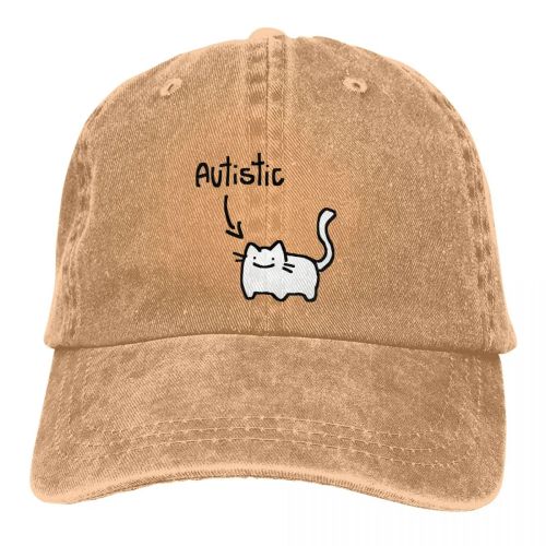 Novelty Cat Print Cap - Adjustable Sun Protection Baseball Hat - Outdoor Wear - Khaki