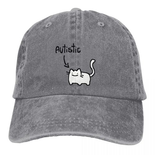 Novelty Cat Print Cap - Adjustable Sun Protection Baseball Hat - Outdoor Wear - LIGHT GRAY