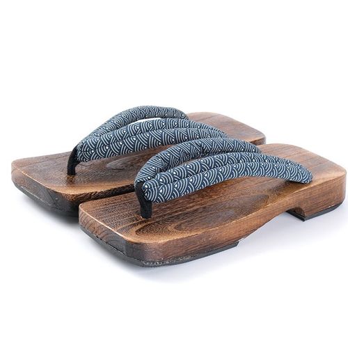 WHOHOLL Japanese Geta Slippers - Thick Sole Anime Clogs for Cosplay - black / 43