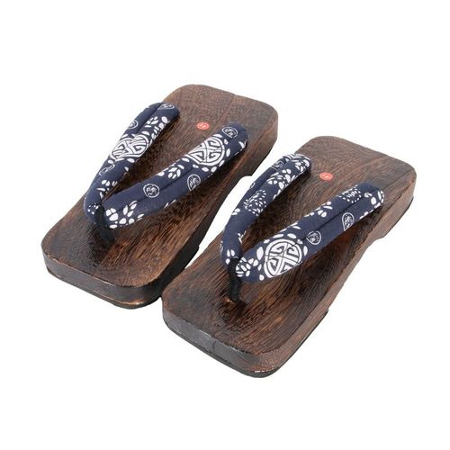 WHOHOLL Japanese Geta Slippers - Thick Sole Anime Clogs for Cosplay - Gold / 46