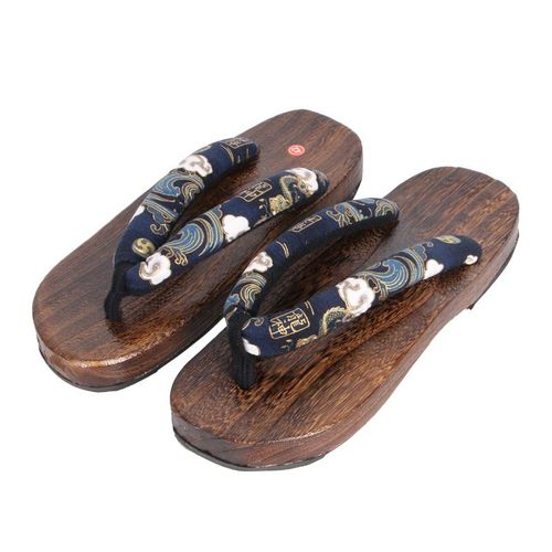 WHOHOLL Japanese Geta Slippers - Thick Sole Anime Clogs for Cosplay - Red / 46
