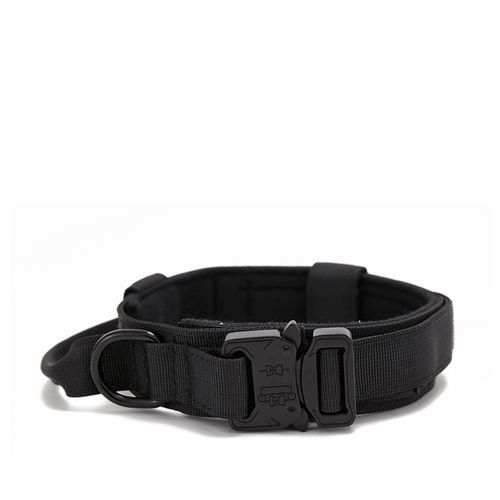 Durable Outdoor Tactical Dog Collar - Adjustable & Eco-Friendly Pet Supply - black / L