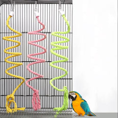 Vibrant Metal & Cotton Bird Toy - Interactive Fun for Pet Birds