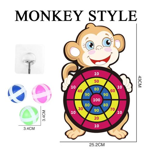 Cartoon Dart Board Game - Rainbow Animal Designs for Fun Playtime - Monkey Style