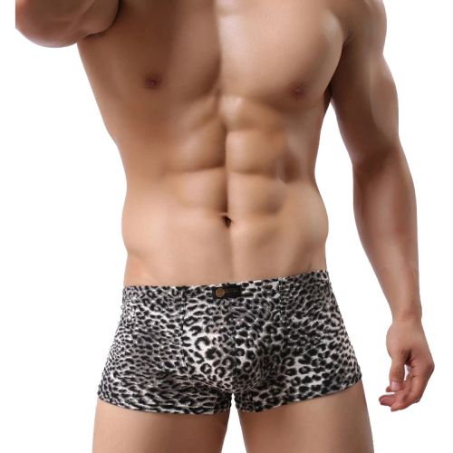CLEVER-MENMODE Leopard Print Boxer Shorts - Comfortable & Stylish Underwear - Black / 4XL