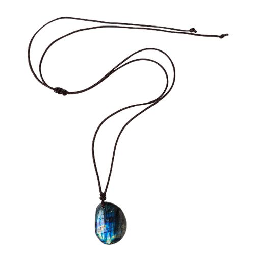 Natural Labradorite Pendant - Healing Energy - Unisex Necklace