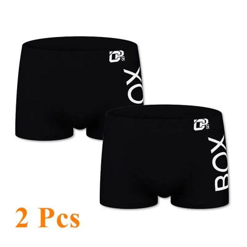 Comfortable Breathable Boxer Panties - Soft & Stylish Underwear - 2 pcs black / L