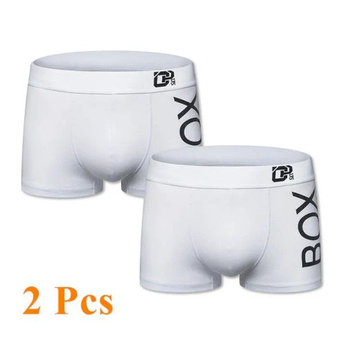 Comfortable Breathable Boxer Panties - Soft & Stylish Underwear - 2 pcs white / L