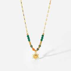 Trendy Handmade Waterproof Necklace with 18K Gold Plating - JDN20919