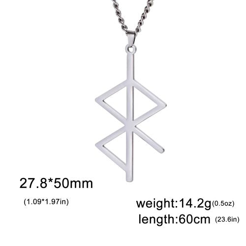 Dawapara Vintage Runes Pendant Necklace - Love & Peace Amulet