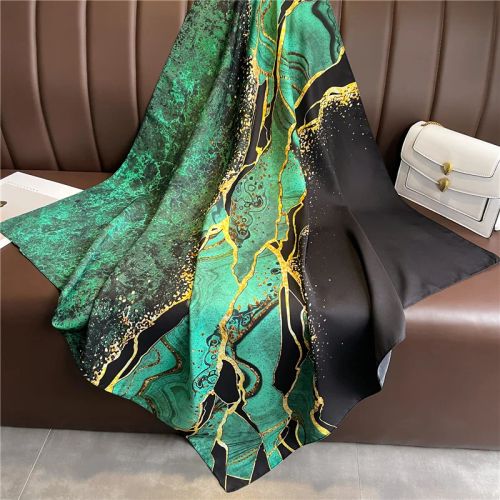 SANMAIHUA Luxury Silk Scarf - Fashionable 90x90CM Sunscreen Shawl - 1