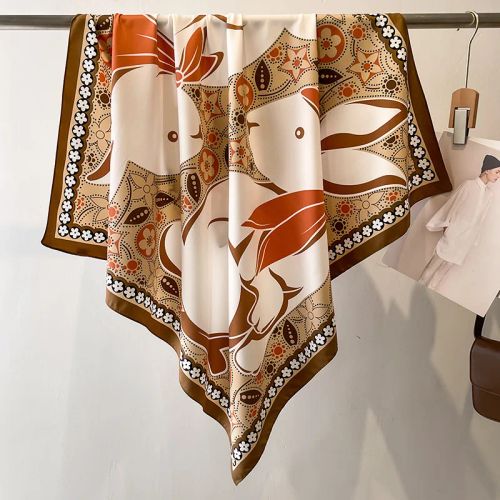 SANMAIHUA Luxury Silk Scarf - Fashionable 90x90CM Sunscreen Shawl