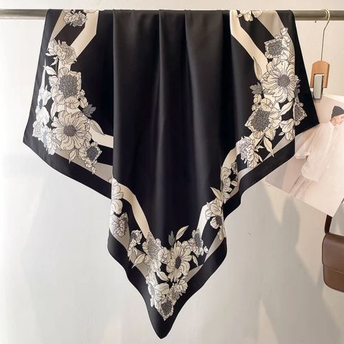 SANMAIHUA Luxury Silk Scarf - Fashionable 90x90CM Sunscreen Shawl