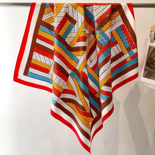 SANMAIHUA Luxury Silk Scarf - Fashionable 90x90CM Sunscreen Shawl - 18