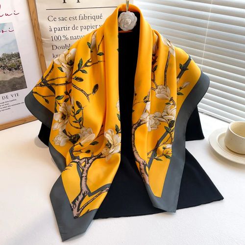 SANMAIHUA Luxury Silk Scarf - Fashionable 90x90CM Sunscreen Shawl - 20