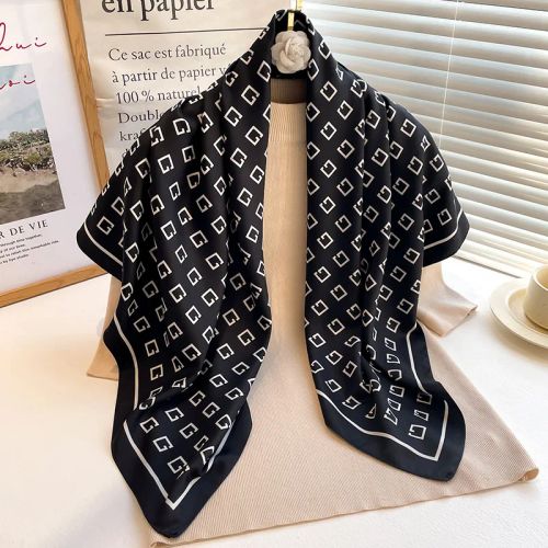 SANMAIHUA Luxury Silk Scarf - Fashionable 90x90CM Sunscreen Shawl - 22