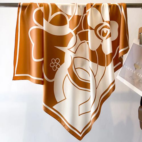 SANMAIHUA Luxury Silk Scarf - Fashionable 90x90CM Sunscreen Shawl - 24