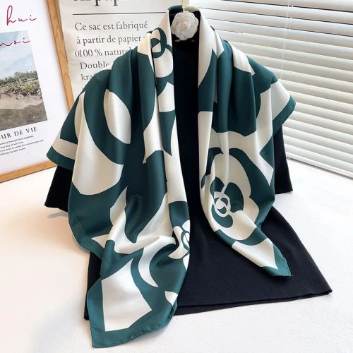 SANMAIHUA Luxury Silk Scarf - Fashionable 90x90CM Sunscreen Shawl - 27